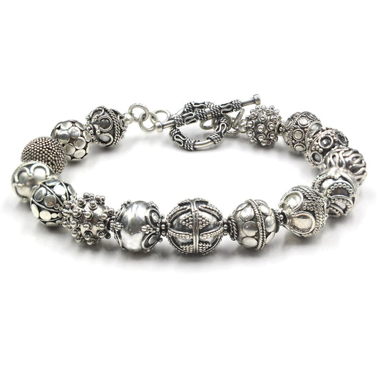 Designer Sterling Silver Beads Bracelet