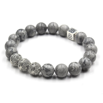 Gray Jasper Bracelet and Sterling Silver