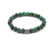 Load image into Gallery viewer, Green Tiger&#39;s Eye Bracelet, Tiger&#39;s Eye and Sterling Silver Bracelet