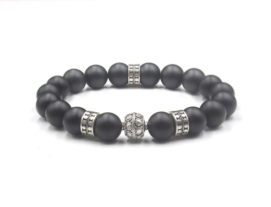 Matte Black Onyx and Silver