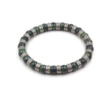 Load image into Gallery viewer, Nephrite Jade and Sterling Silver Bracelet, Jade Bracelet Men, Men&#39;s Silver Bracelet