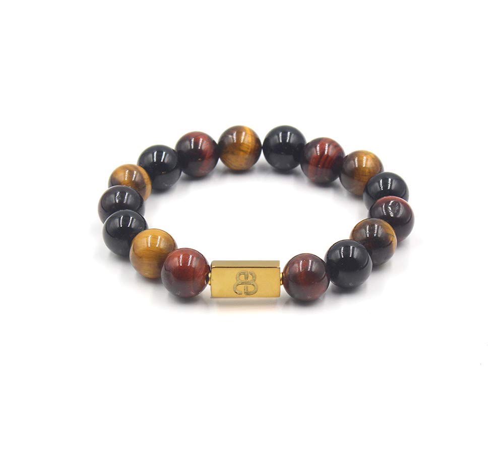 Mixed Tiger's Eye and Gold Beads Bracelet, Tiger's Eye Bracelet, Designer Beads Bracelet