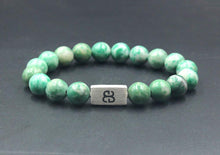 Load image into Gallery viewer, Qinghai Jade Bracelet, Men&#39;s Jade Bracelet, Natural Green Jade and Sterling Silver Bracelet