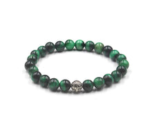 Load image into Gallery viewer, Green Tiger&#39;s Eye Bracelet, Tiger&#39;s Eye and Sterling Silver Bracelet
