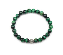 Load image into Gallery viewer, Green Tiger&#39;s Eye Bracelet, Tiger&#39;s Eye and Sterling Silver Bracelet