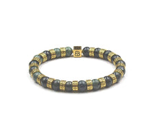Load image into Gallery viewer, Men&#39;s Jade and 22 Karat Gold Bracelet, Men&#39;s Jade and Gold Bracelet, Men&#39;s Gold Beads Bracelet