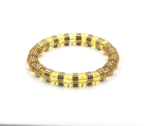 Citrine and Gold Beads Bracelet