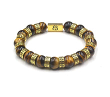 Load image into Gallery viewer, Tiger&#39;s Eye and 22 Karat Gold