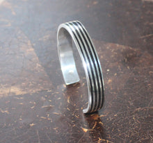 Load image into Gallery viewer, Sterling Silver and Ebony Cuff