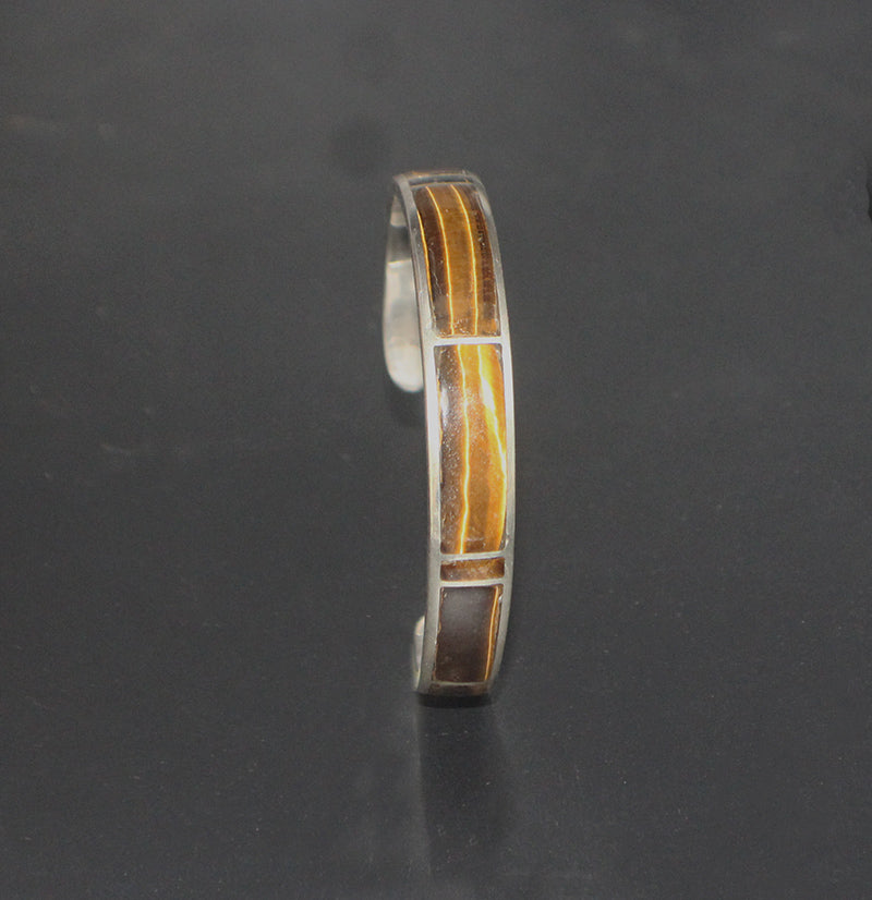 Tiger's Eye and Sterling Silver Cuff