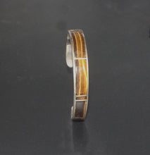 Load image into Gallery viewer, Tiger&#39;s Eye and Sterling Silver Cuff
