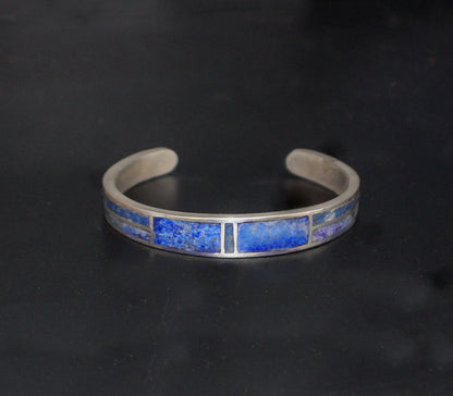 Sodalite Stone and  Sterling Silver Cuff