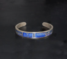 Load image into Gallery viewer, Sodalite Stone and  Sterling Silver Cuff