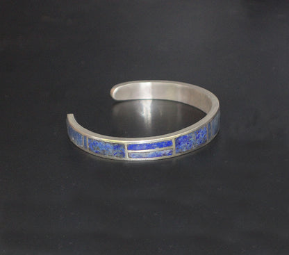 Sodalite Stone and  Sterling Silver Cuff