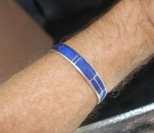 Load image into Gallery viewer, Lapis Lazuli and Sterling Silver Cuff