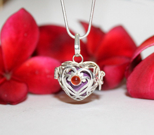 Sterling Silver Heart Chime Ball