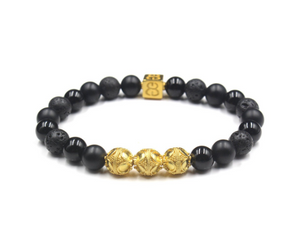 Mixed Black Stone and Gold