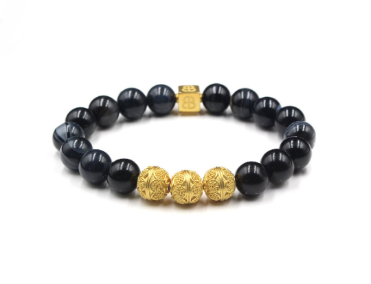Black Striped Onyx and Gold