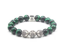 Load image into Gallery viewer, Green Tiger&#39;s Eye and Sterling Silver