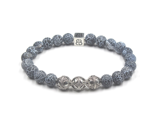 Crackled Agate Bracelet and Sterling Silver