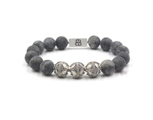 Load image into Gallery viewer, Matte Labradorite and Silver Bracelet