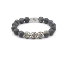 Load image into Gallery viewer, Matte Labradorite and Silver Bracelet