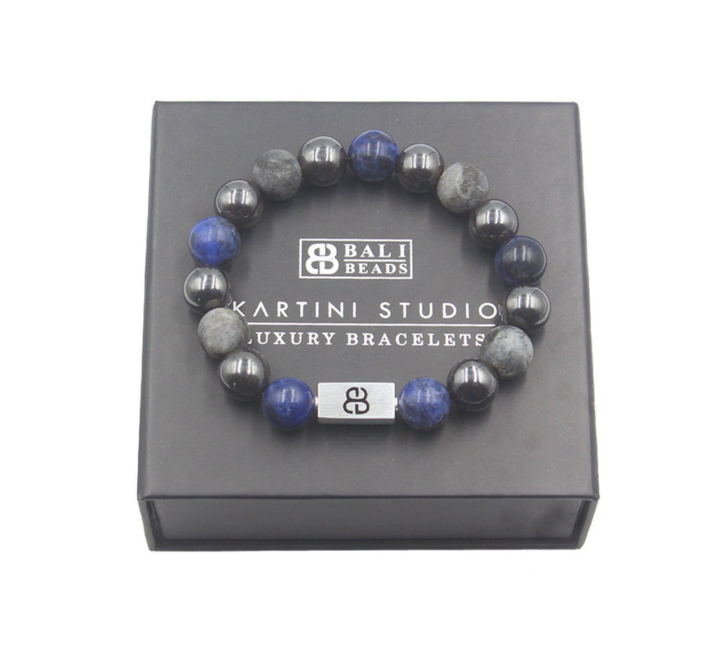 Hematite, Labradorite, and Sodalite Bracelet
