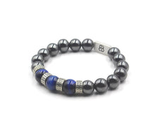Load image into Gallery viewer, Hematite, Tiger&#39;s Eye and Sterling Silver Bracelet