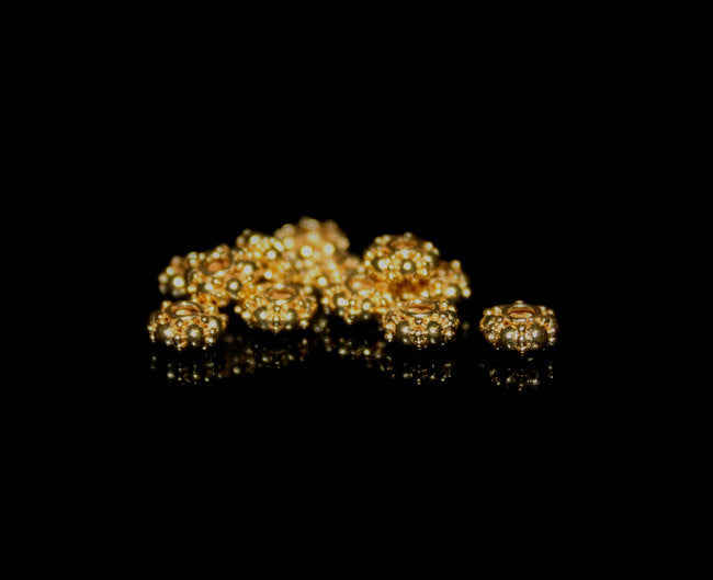 Lot of Twelve 5mm 22K Gold Vermeil Beads
