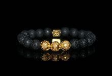Load image into Gallery viewer, Lava Stone and Gold Vermeil