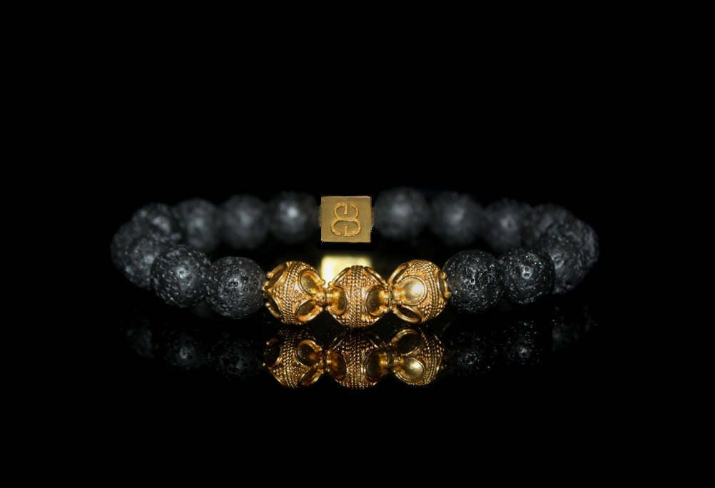 Lava Stone and Gold Vermeil