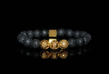 Load image into Gallery viewer, Lava Stone and Gold Vermeil