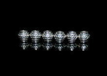 Load image into Gallery viewer, Six x 8mm Sterling Silver Barrel Beads