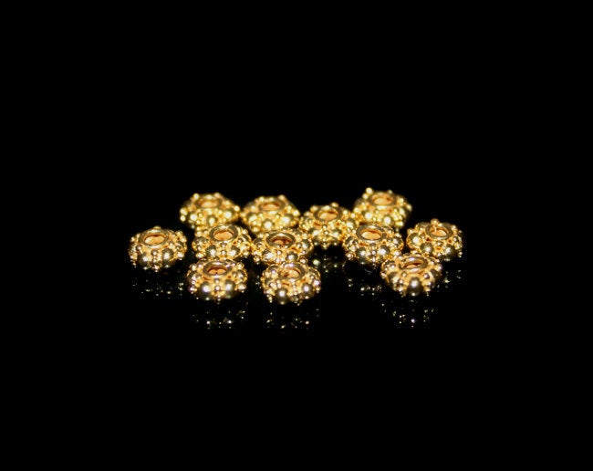 Lot of Twelve 5mm 22K Gold Vermeil Beads