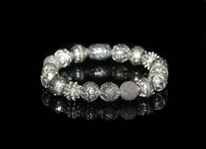 Sterling Silver Bali Beads Bracelet, Bead Bracelet Woman, Ladies bracelet, Beaded Bracelet, Silver Beads Bracelet, Silver Bracelet