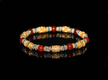 Load image into Gallery viewer, Gold Vermeil, Sterling Silver, and Red Carnelian Bracelet, Woman&#39;s Bracelet, Bead Bracele Woman, Bracelet for Women, Women&#39;s Bracelets
