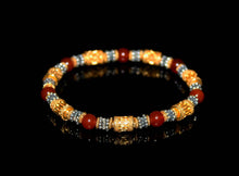 Load image into Gallery viewer, Gold Vermeil, Sterling Silver, and Red Carnelian Bracelet, Woman&#39;s Bracelet, Bead Bracele Woman, Bracelet for Women, Women&#39;s Bracelets