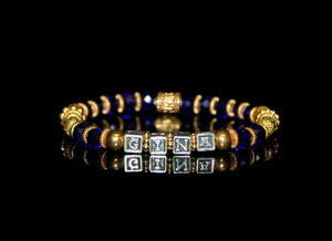 Name Bracelet, Personalized Bracelet, Dark Blue Crystal Bracelet, Bead Bracelet, Gift for Woman, Girl's Personalized Bracelet, Gift for Her