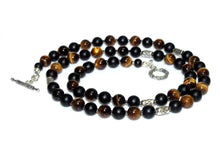 Load image into Gallery viewer, Matte Black Onyx and Tiger&#39;s Eye