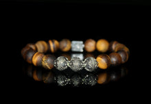 Load image into Gallery viewer, Matte Tiger&#39;s Eye and Silver