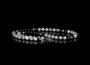 Grey Jasper, Matte Black Onyx and Sterling Silver