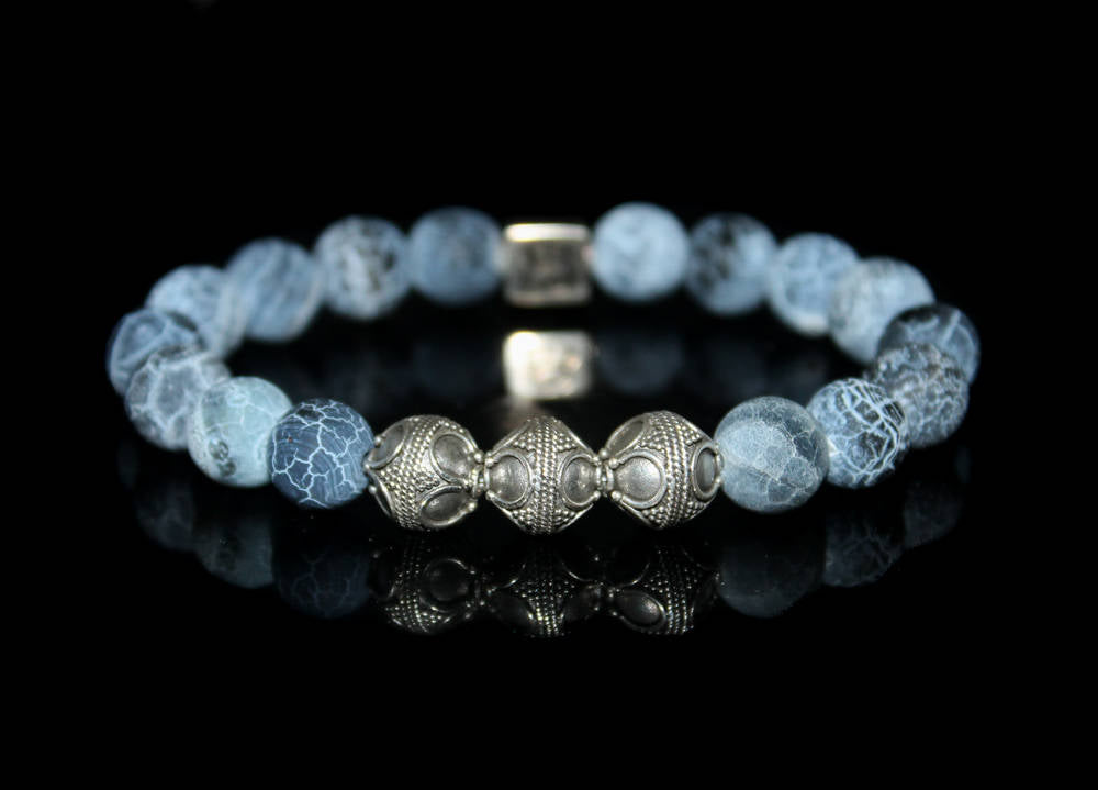 Blue Crackled Agate and Silver