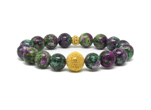 Beaded Bracelet for Woman, Gift for Her, Ruby Zoisite and Gold Vermeil Bracelet, Woman Bracelet, Bracelets for Women, Woman Bracelet