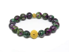 Load image into Gallery viewer, Beaded Bracelet for Woman, Gift for Her, Ruby Zoisite and Gold Vermeil Bracelet, Woman Bracelet, Bracelets for Women, Woman Bracelet