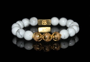 White Howlite and Gold