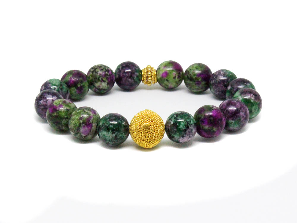 Beaded Bracelet for Woman, Gift for Her, Ruby Zoisite and Gold Vermeil Bracelet, Woman Bracelet, Bracelets for Women, Woman Bracelet