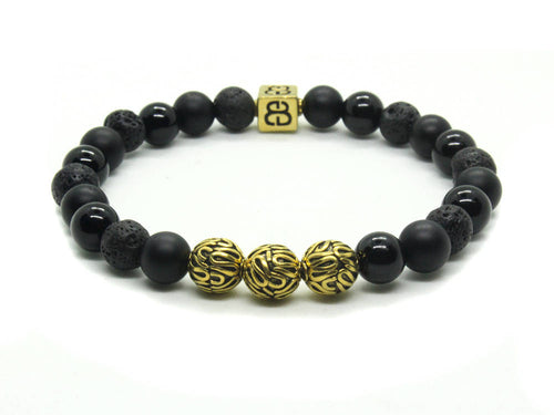 Mixed Black Stone and Gold