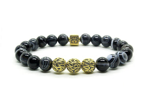 Black Striped Onyx and Gold Vermeil