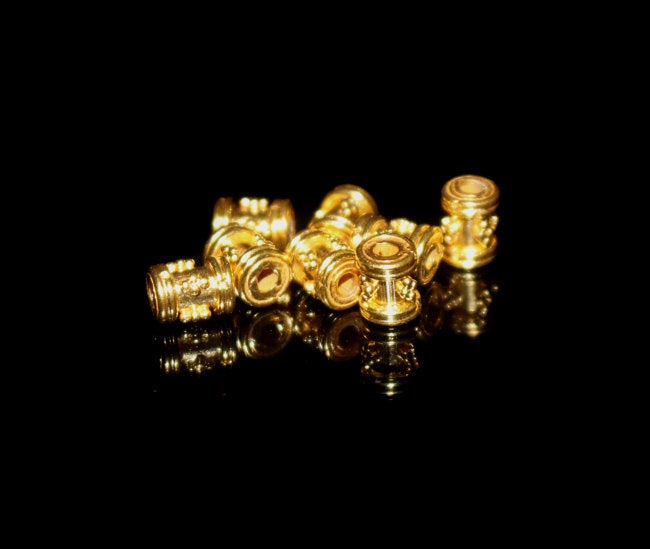 Lof of 8 x 6mm 22k Gold Vermeil Spacer Beads