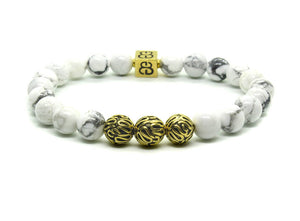 White Howlite and Gold